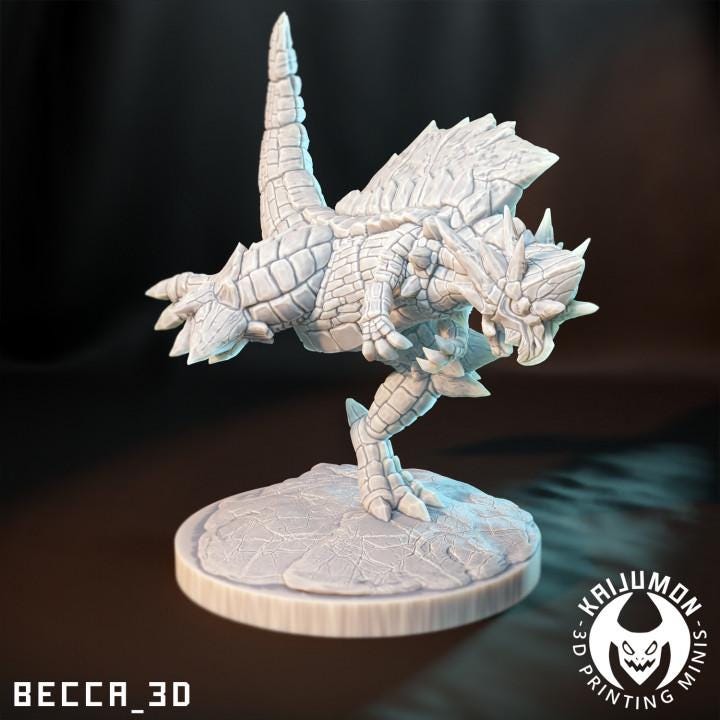 Kaijumon Cranidos & Rampardos | Resin Miniatures | Pokémon Kaiju Fusion Collectibles