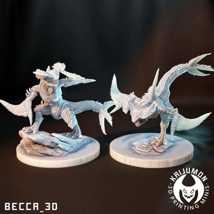 Kaijumon Gible, Gabite & Garchomp  | Resin Miniatures | Pokémon Kaiju Fusion Collectibles