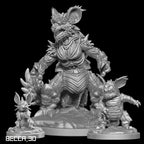 Kaijumon Nidoran Evoloution Line | Resin Miniatures | Pokémon Kaiju Fusion Collectibles