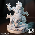 Kaijumon Kangaskhan & Mega Kangaskhan | Resin Miniatures | Pokémon Kaiju Fusion Collectibles
