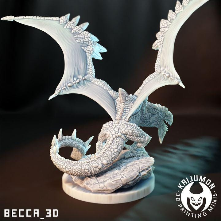 Kaijumon Aerodactyl & Mega Aerodactyl | 3D Resin Printed Figure | Unpainted Miniature for Painting, Display, or TTRPG
