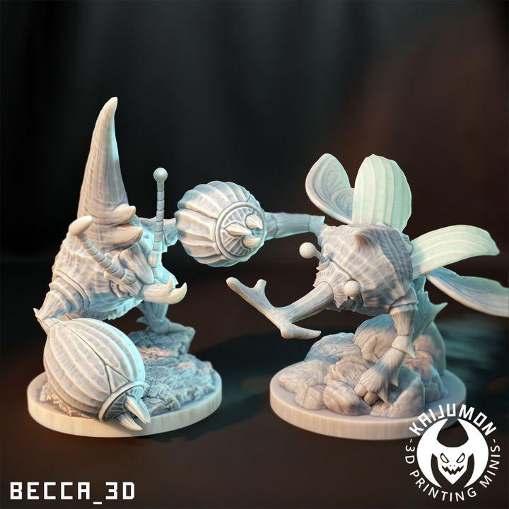 Kaijumon Heracross & Mega Heracross | Resin Miniatures | Pokémon Kaiju Fusion Collectibles