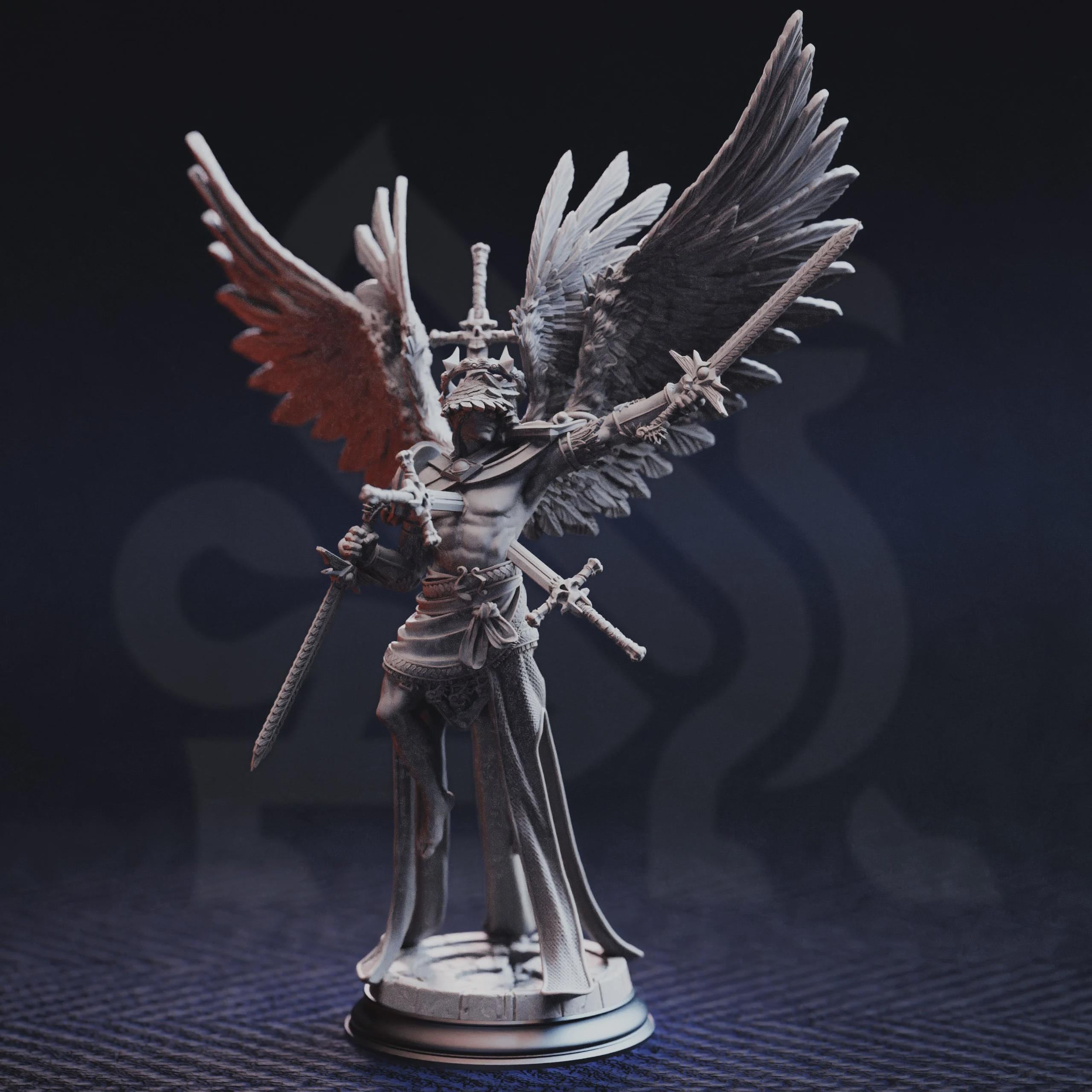 Caerian the Inevitable – Angel of Death | Fantasy D&D Miniature | Hero, Villain or NPC, Resin Model