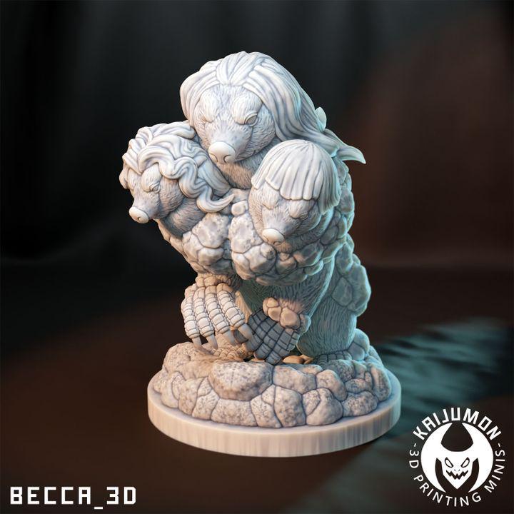Kaijumon Diglett, Dugtrio, Alolan Diglett & Alolan Dugtrio | 3D Resin Printed Figures | Unpainted Miniatures for Painting, Display, or TTRPG