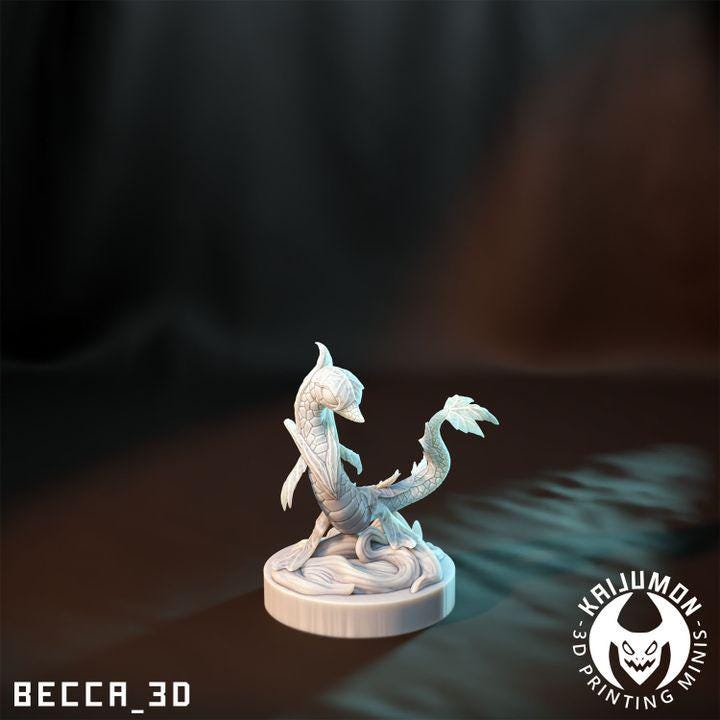 Kaijumon Snivy, Servine & Serperior | Resin Miniatures | Pokémon Kaiju Fusion Collectibles