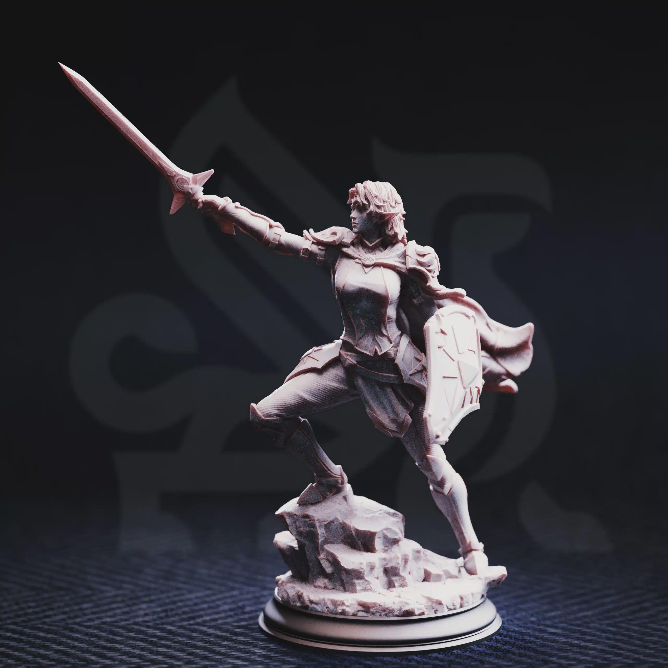 Hitalia – Paladin of Glanion | Fantasy D&D Miniature | Hero, Villain or NPC, Resin Model