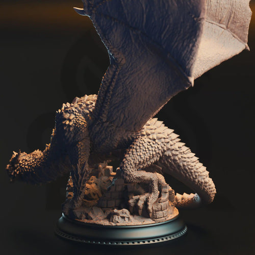 Azmordion the Ever-Prideful – Adult Silver Dragon | Fantasy Monster Miniature | D&D Creature, Boss Enemy, Resin Model